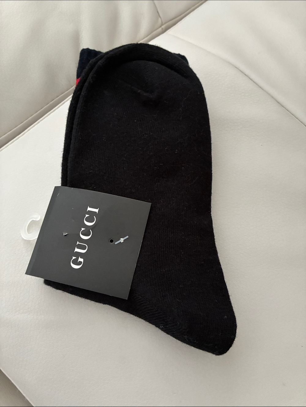 Gucci Black Socks with Red and White Stripes - Picture 2 of 4